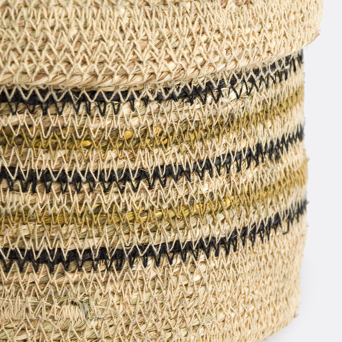 LA REDOUTE INTERIEURS<br>Conjunto de 3 cestos com tampas, em herbário, Saski