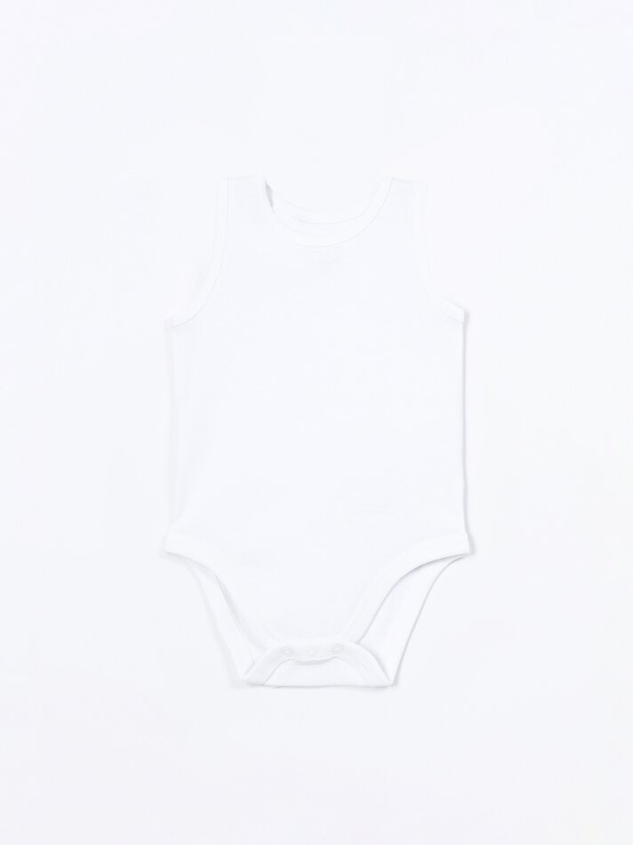 Conjunto com 3 bodies básicos sem mangas - Branco
