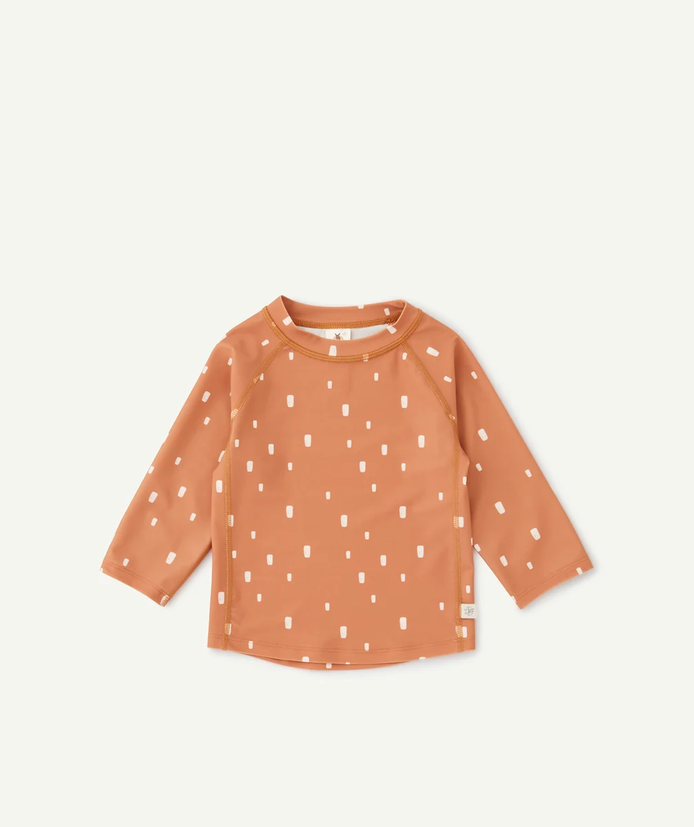LASSIGT-SHIRT ANTI-UV BÉBÉ CARAMEL IMPRIMÉ BLANC