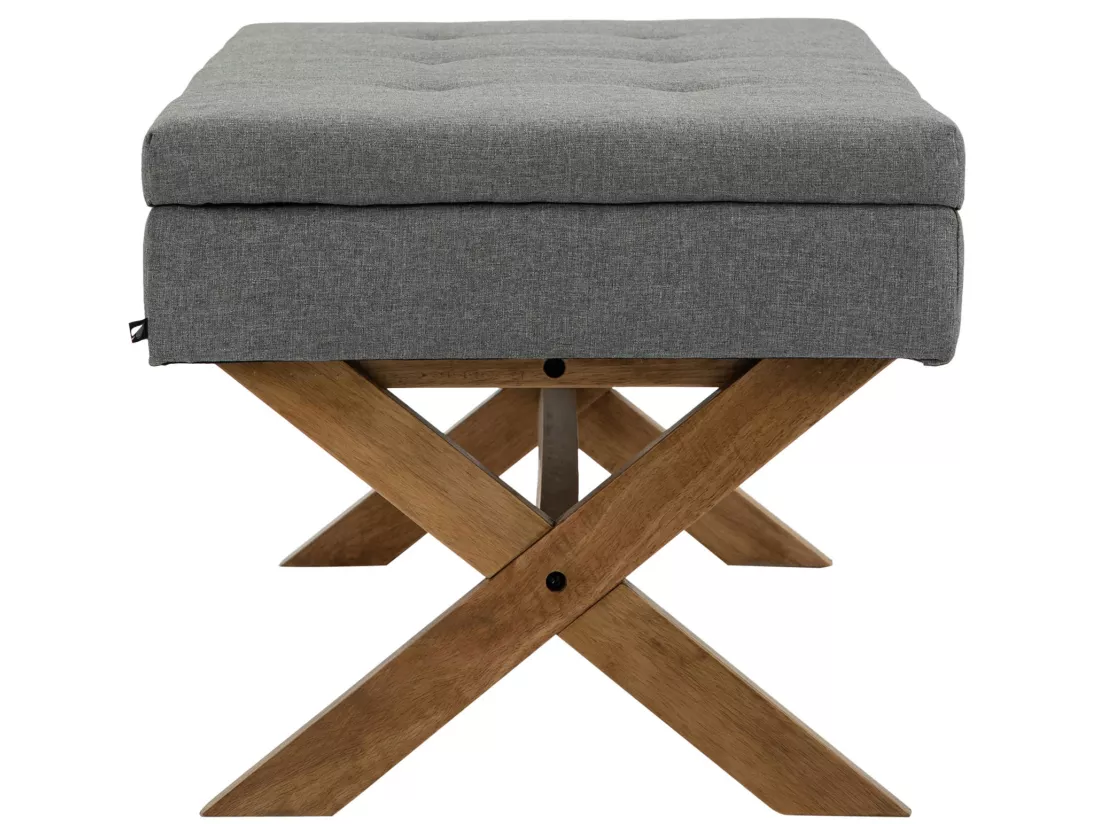 Banquette - Tissu & Bois - Gris - Namaro