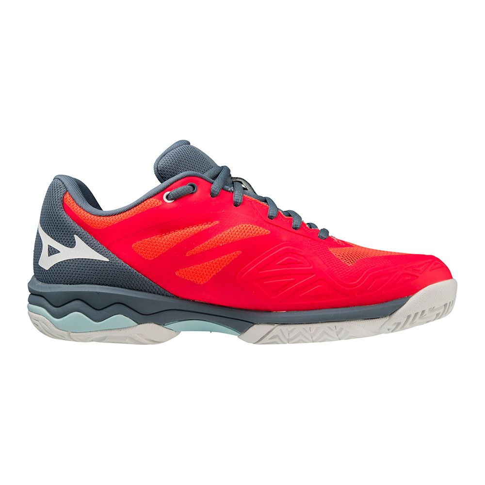 Mizuno WAVE EXCEED LIGHT - Chaussures tennis Femme fiery coral 2/white/china blue
