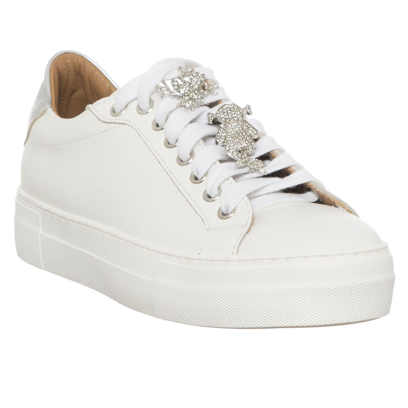 Loretta Pettinari Sneakers en Cuir Neila blanches - Plateforme 3.5 cm