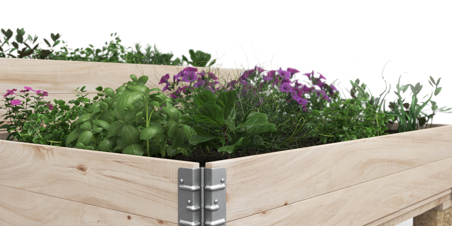 Hochbeet mit 2 Paletten Holz 120 x 80 x 34 cm