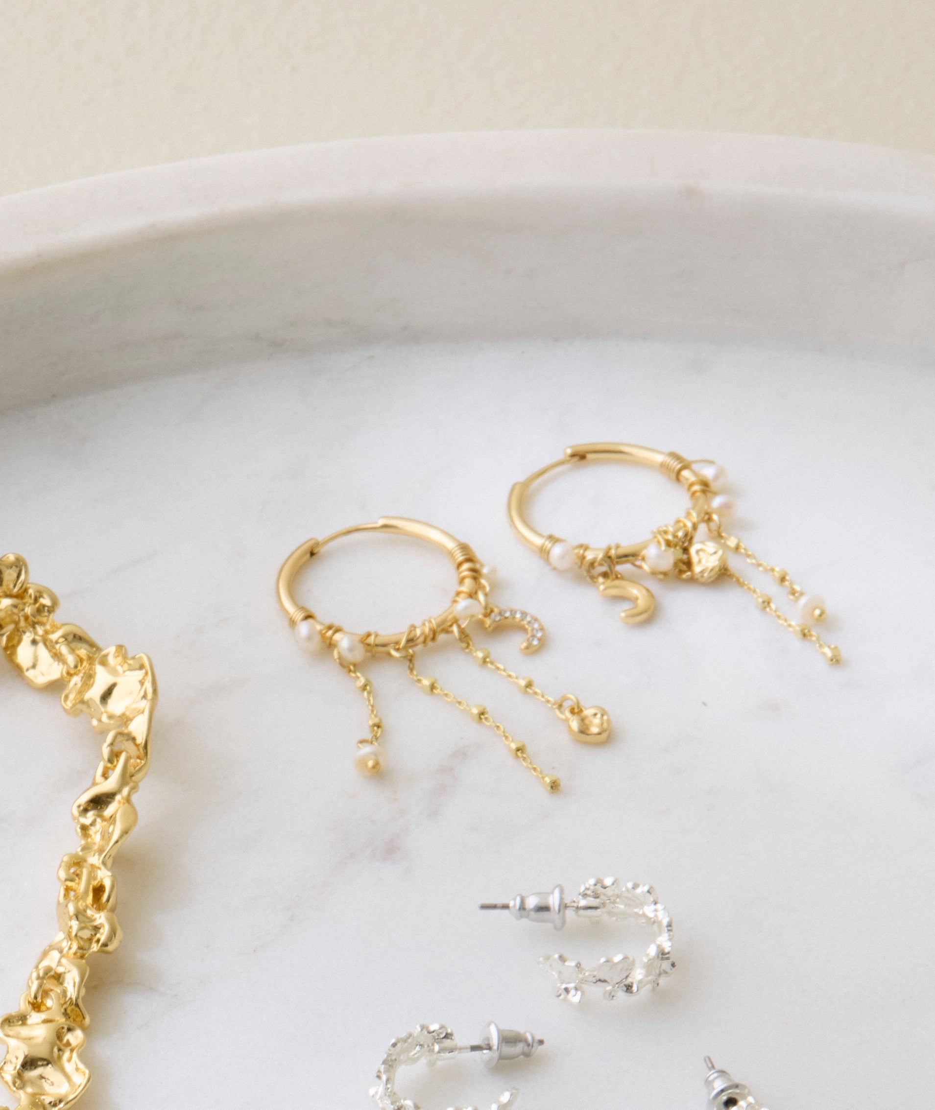 PILGRIM  Arlet hoops - forgyldt
