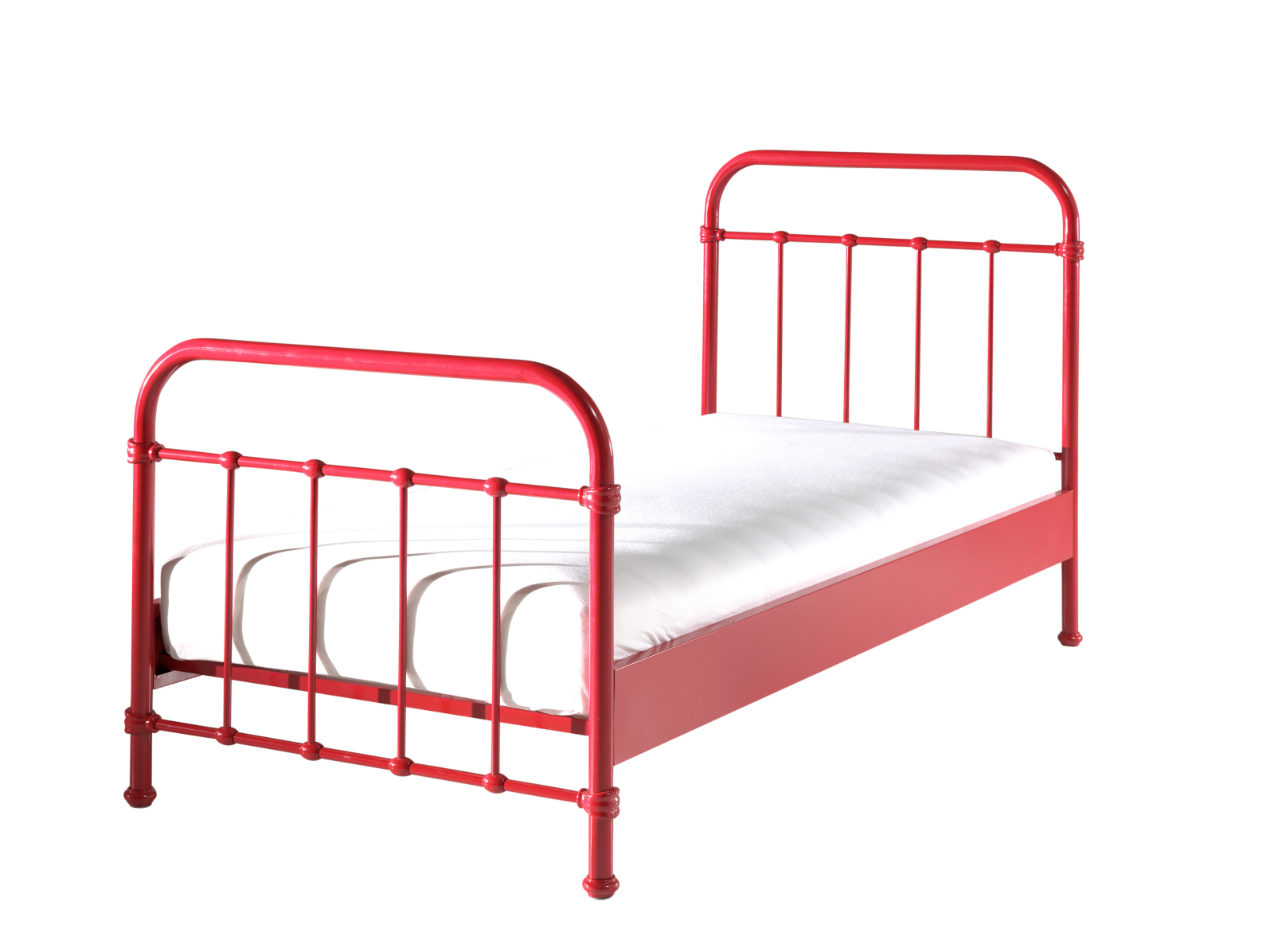 Metallbett NEW YORK - rot - Metall - 90x200 cm