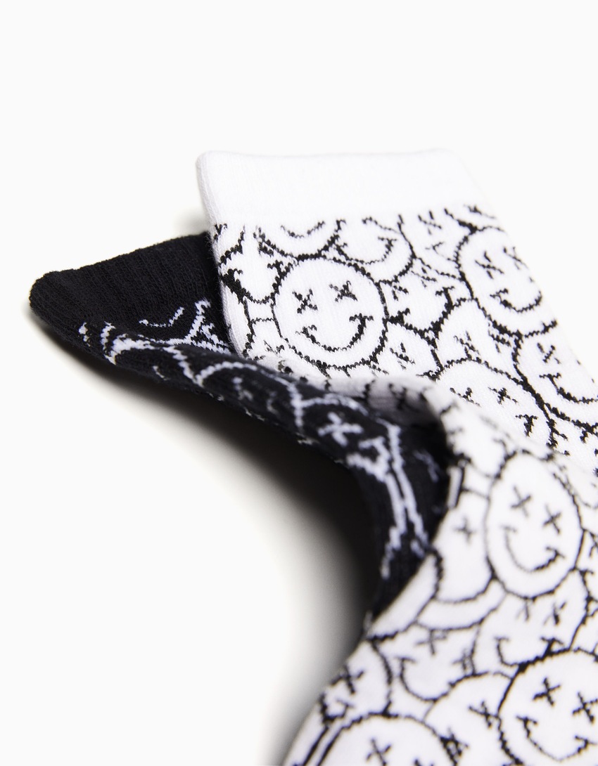 Pacote com 3 pares de meias estampadas