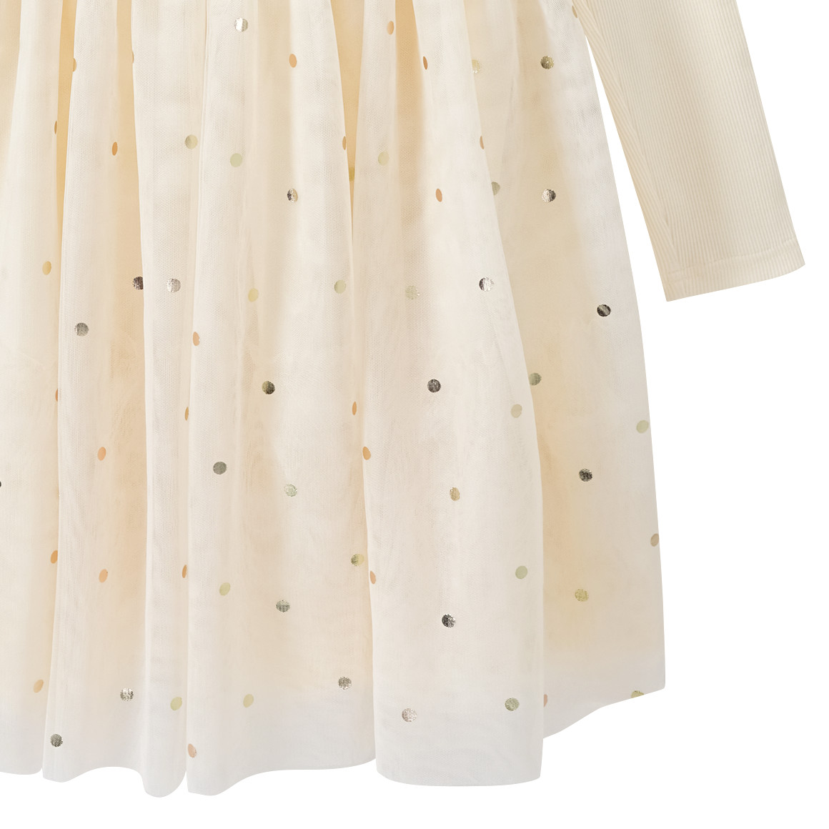 Yigga Festliches Mädchen Kleid mit Tüllrock cremeweiss