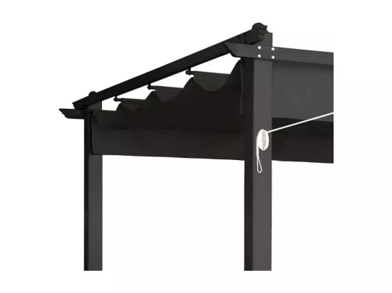 Tonnelle de jardin style pergola 3x3 en aluminium robuste DOMA