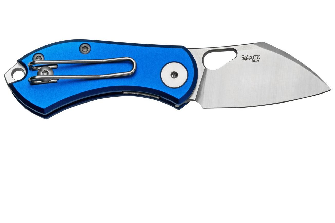 GiantMouse ACE Nibbler Blue Aluminum, N690 zakmes, Ansø en Voxnaes design