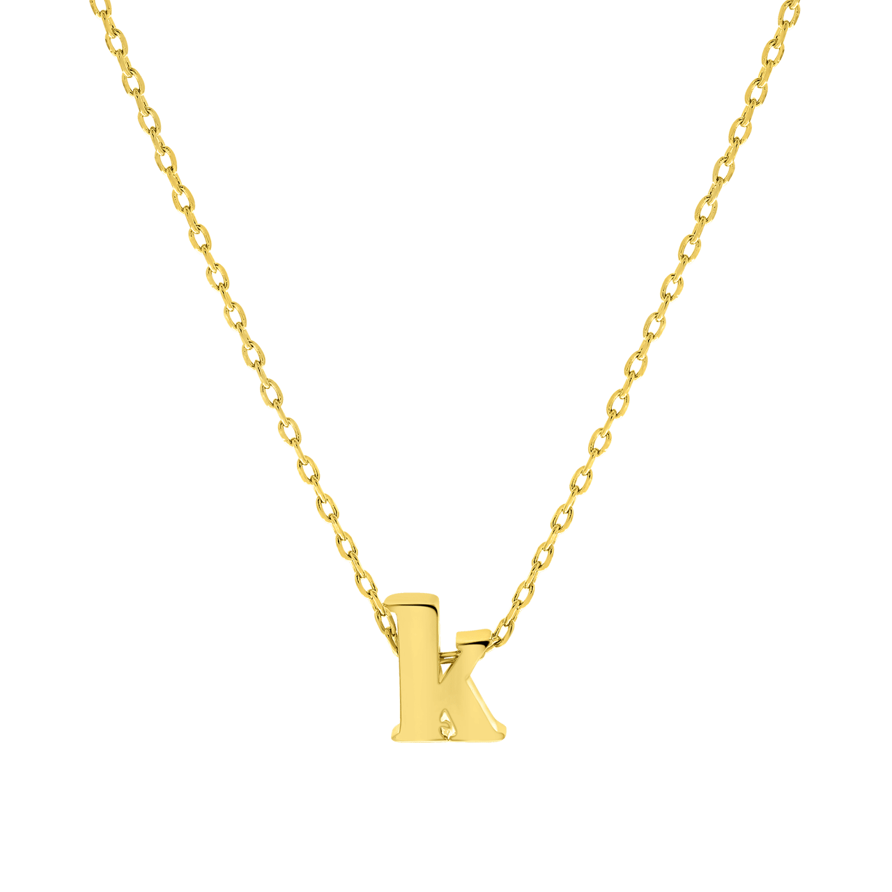 Stalen ketting goldplated met hanger letter