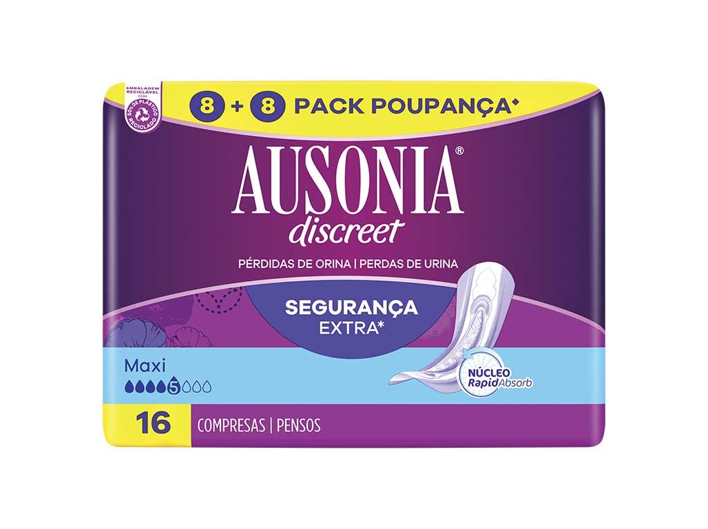 PENSOS INCONTINÊNCIA MAXI AUSONIA DISCREET 16 UN