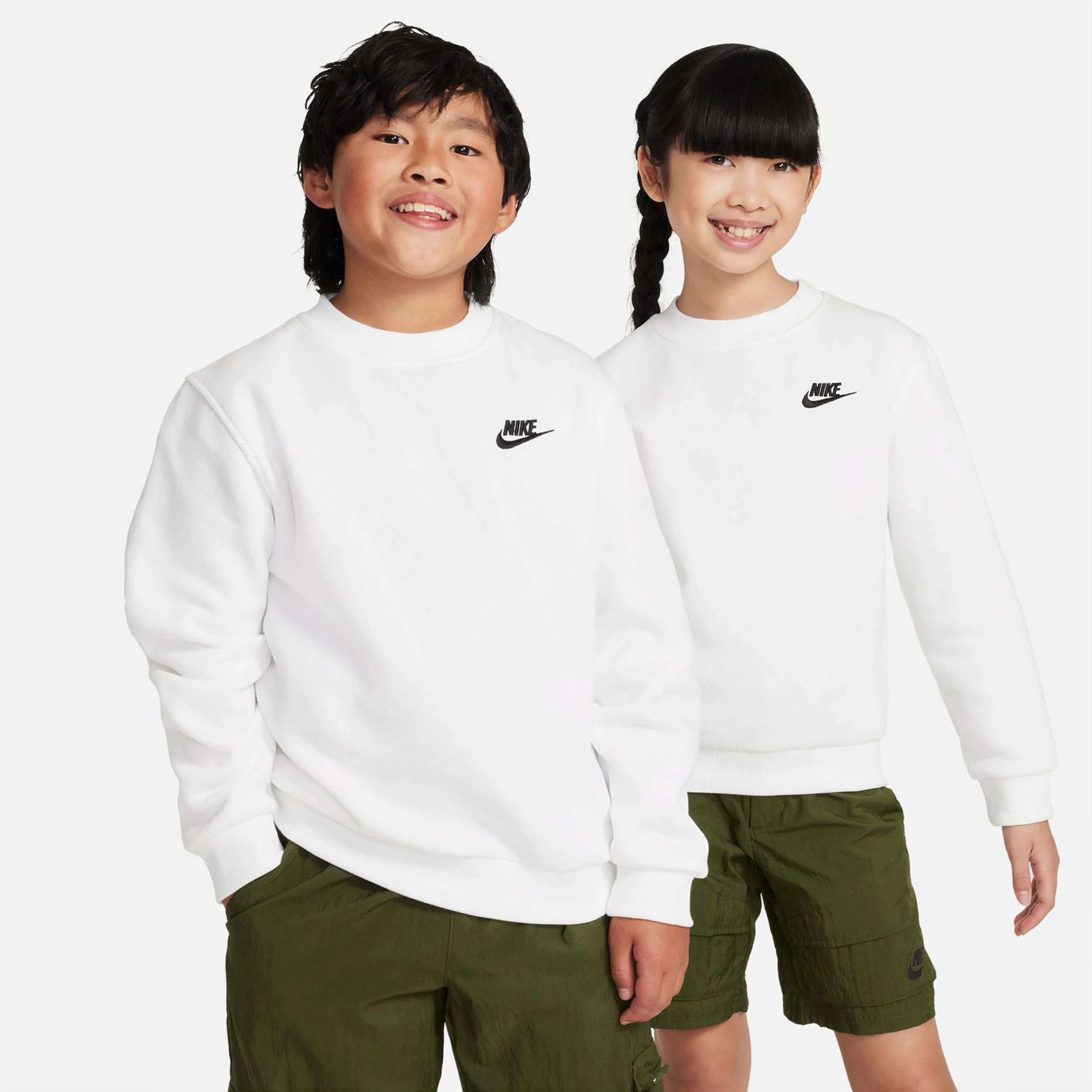 Nike Club Fleece Haut Manches Longues Enfants - Blanc