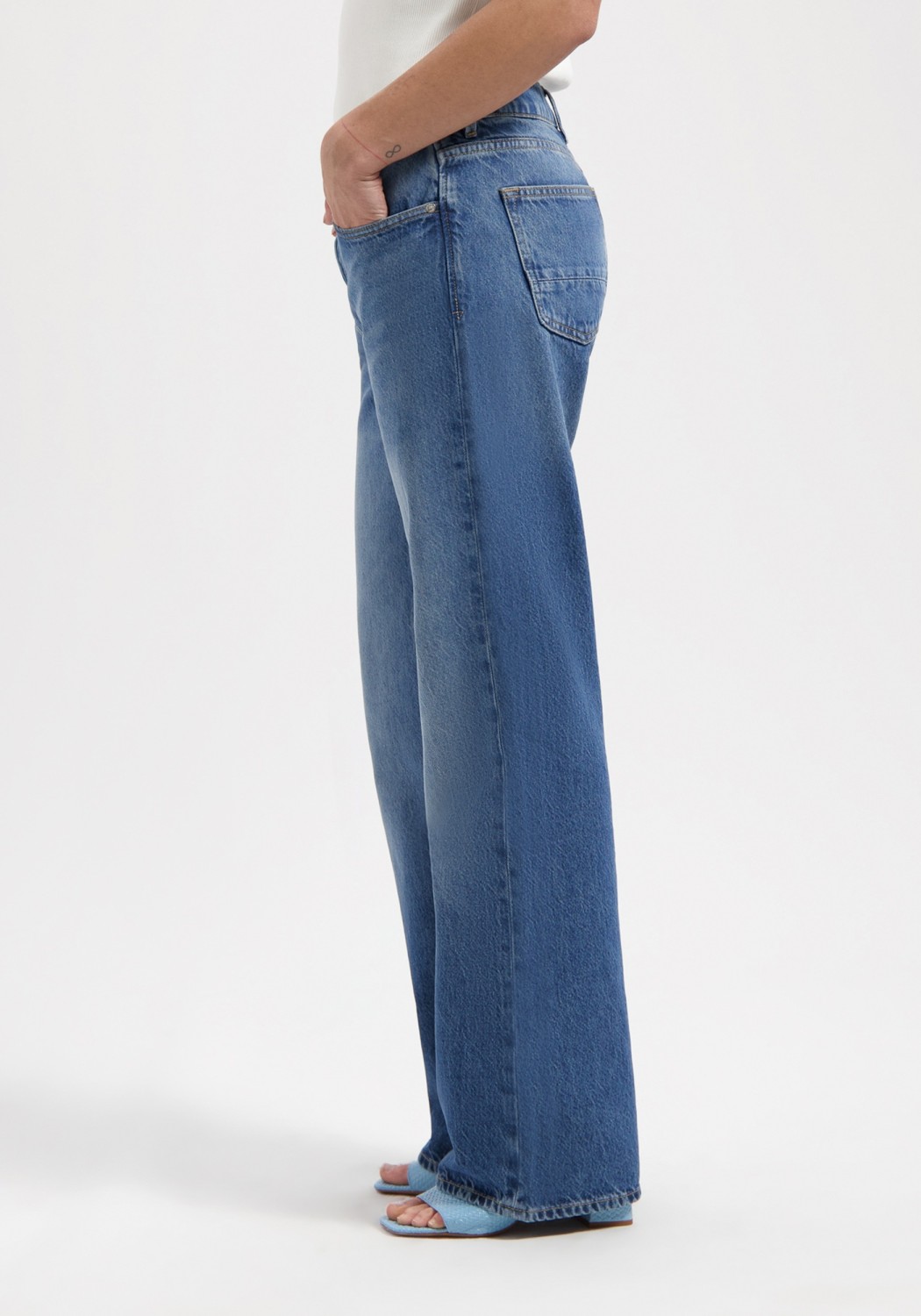 Kuyichi Damen-Jeans Lena Low Loose Rosebowl Blue
