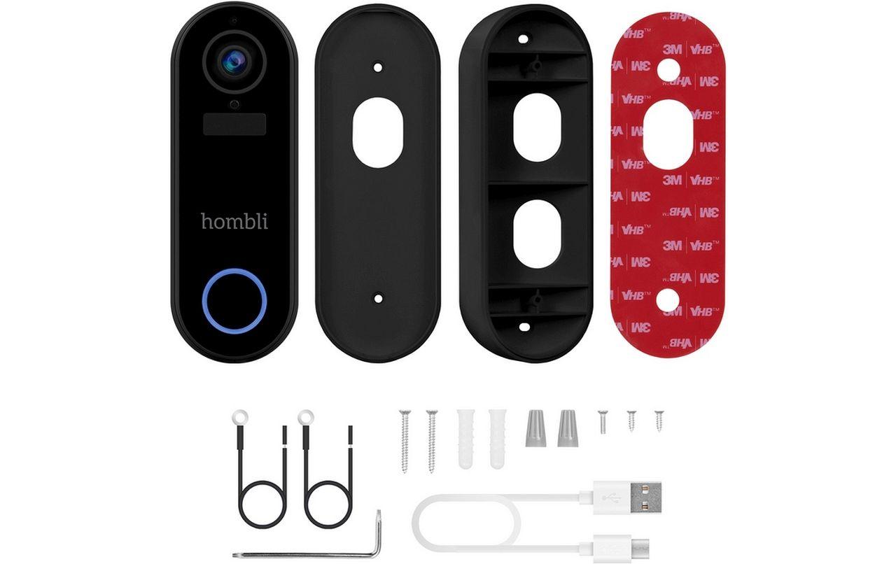 Smart Doorbell Pack, Schwarz<br>Hombli Smart Doorbell 2 und Hombli Chime 2 Türgong
