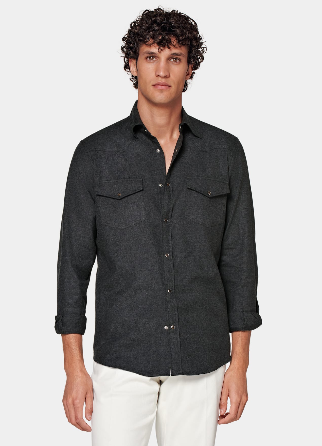 Chemise Western gris foncé