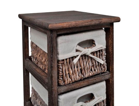 VIDAXL - Armoire étagère de rangement bois marron 5 paniers en tissage
