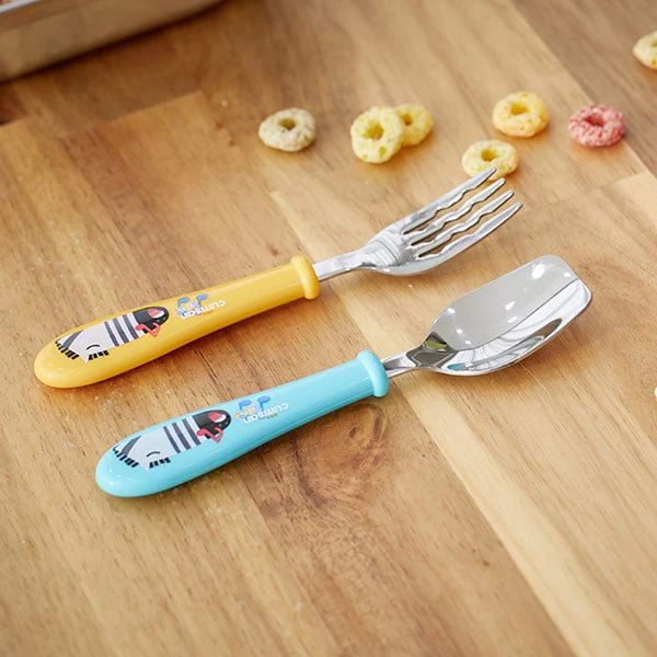 Kit repas enfant en inox jaune : boite repas, bol, tasse et couverts C