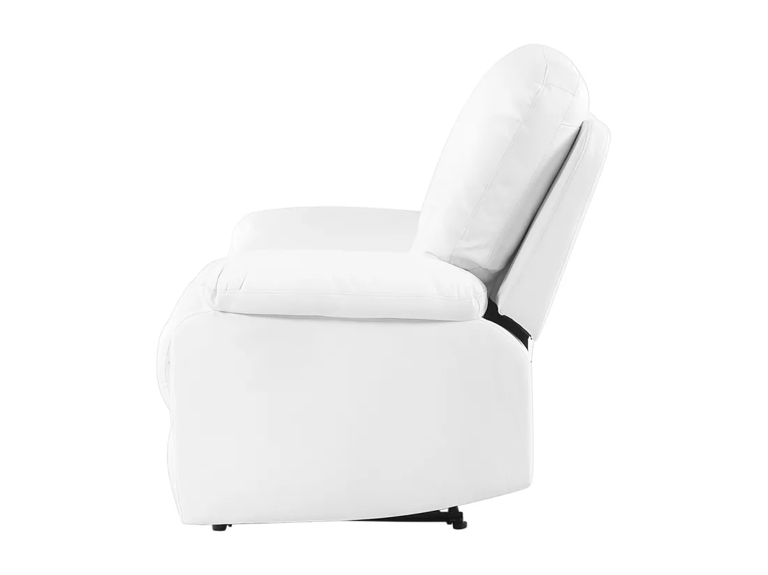 Ensemble canapés et fauteuil en cuir PU blanc 6 places BERGEN