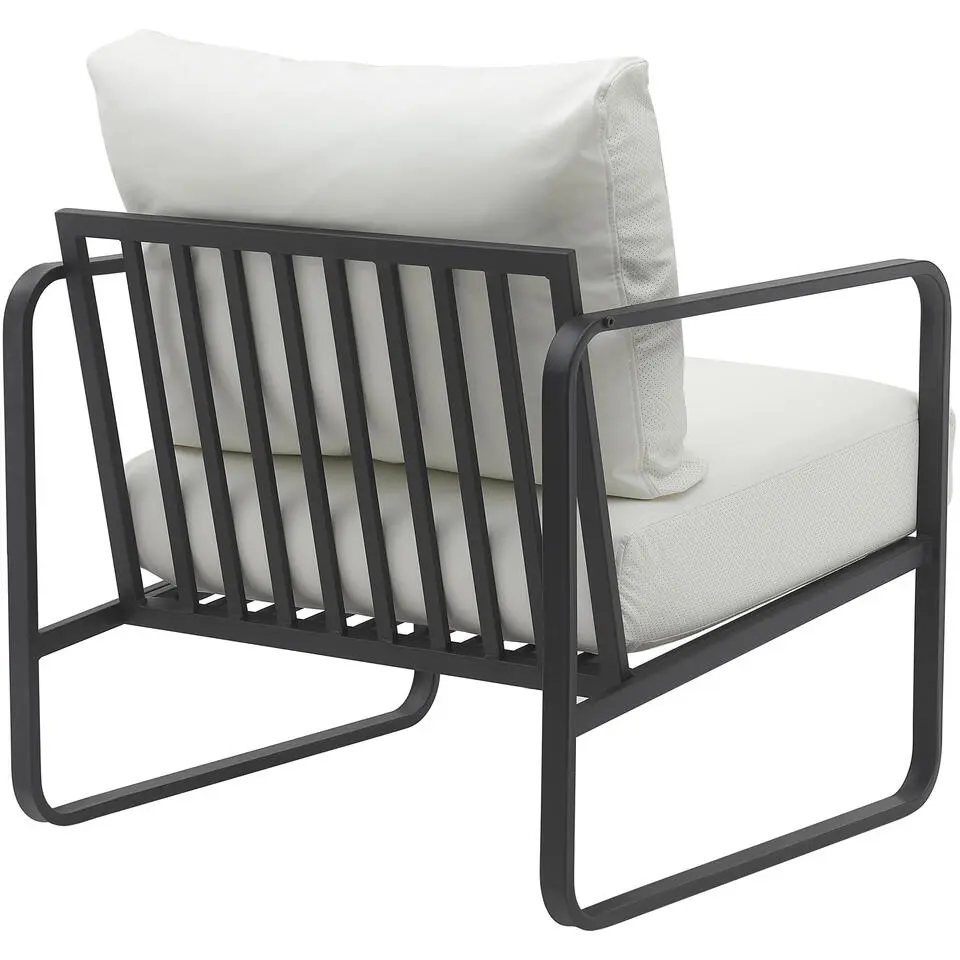 CLP Lounger Manea zwart Frame - Kunstleer - wit