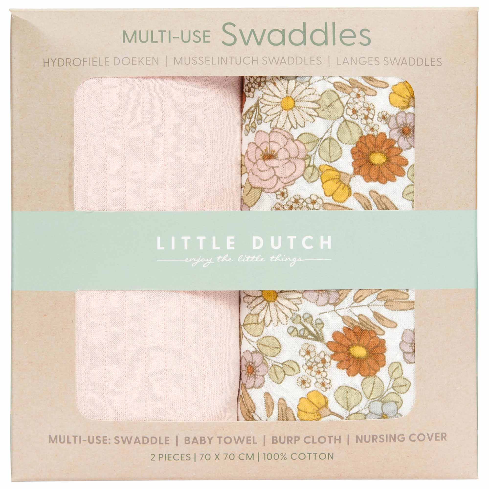 Little Dutch hydrofiele luiers Flowers & Butterflies  roze