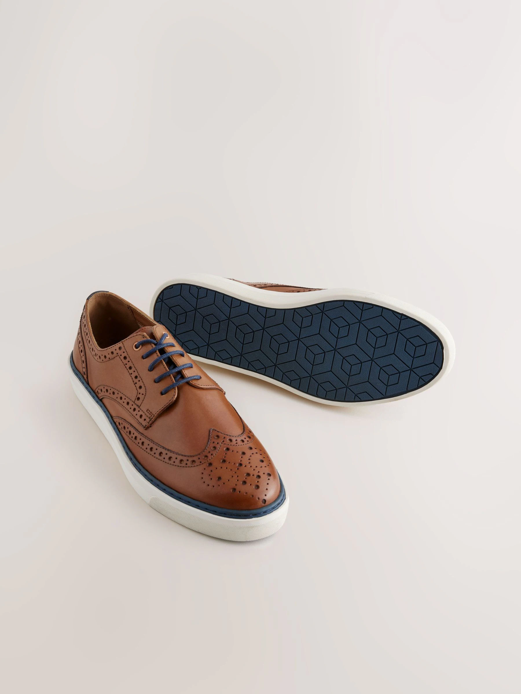 Lichtbruin - Brogues met cupsole