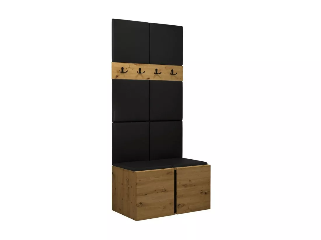 Meuble d'entrée Hartford 267, 186x84x46cm, Chêne Artisan, Faux cuir|Stratifié