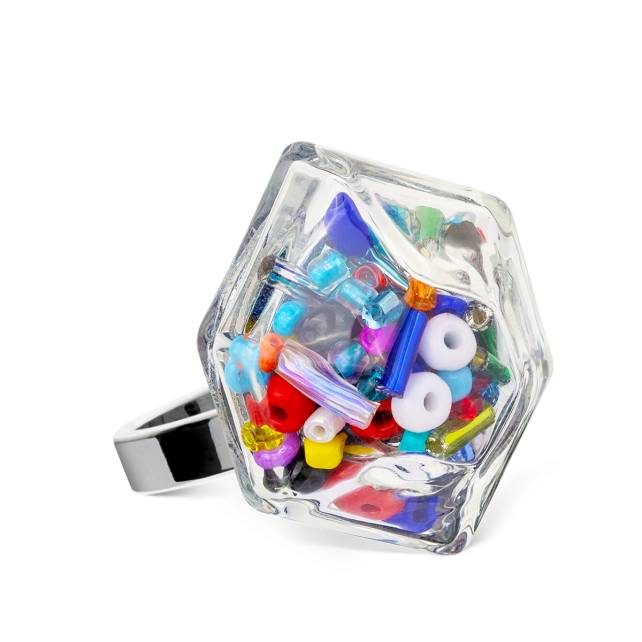 Bague en verre soufflé - Energie Medium Perles