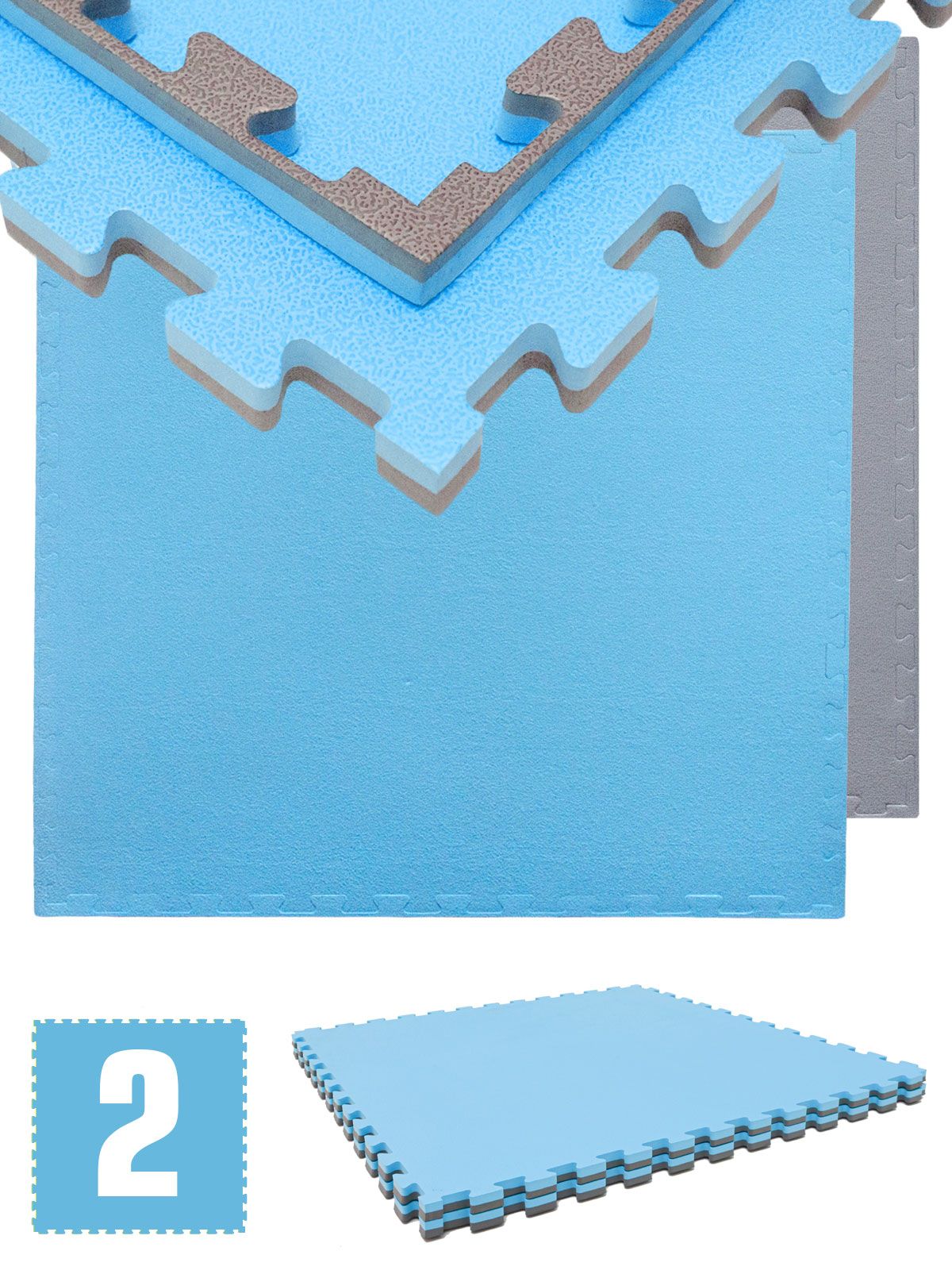 eyepower Fitnessmatte 2er Set 90x90x2 cm