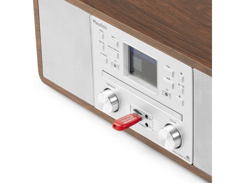 Audizio DAB  Radio Avola Silber DAB  Radio mit CD Spieler, Internet Radio und Bluetooth