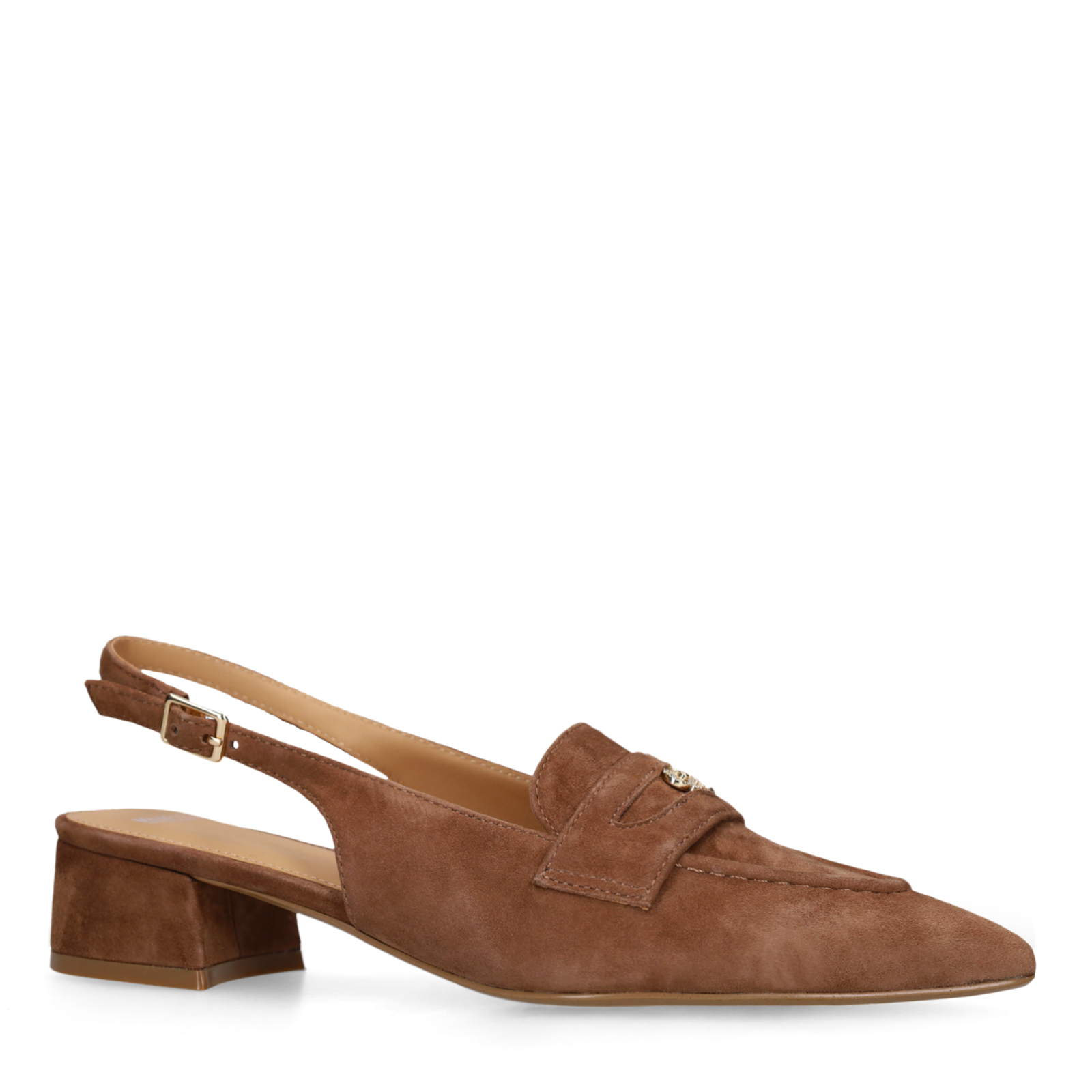 Bruine suède slingbacks