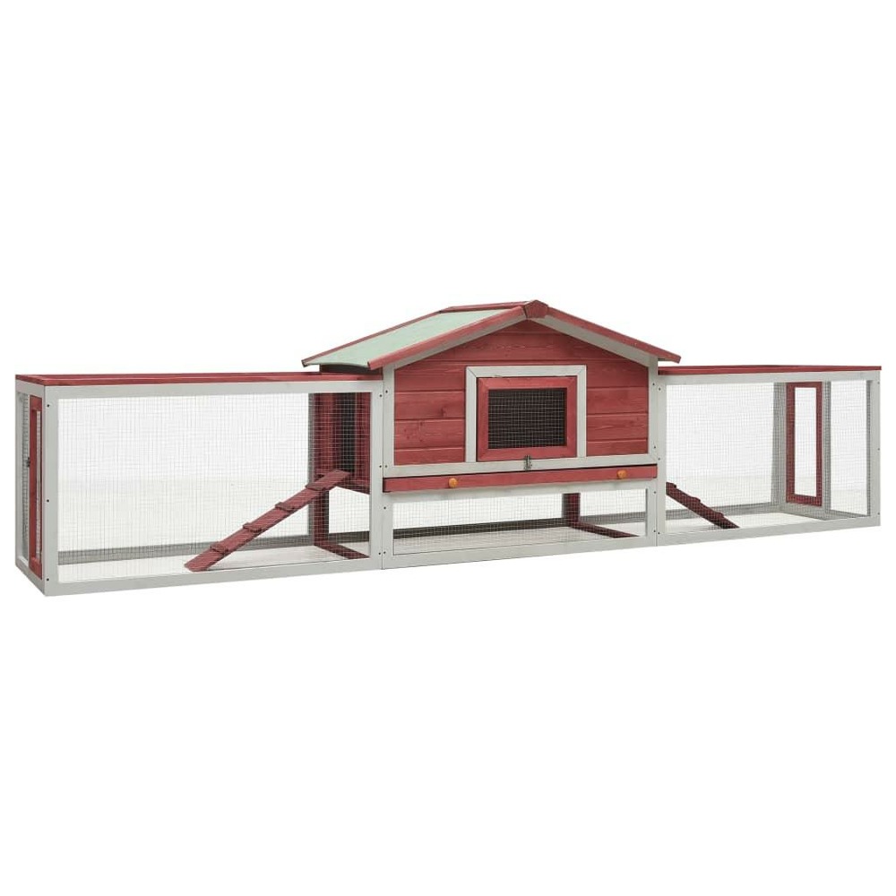Clapier 303 x 60 x 86 cm pin massif et sapin rouge