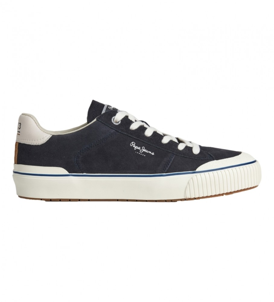 Tênis Pepe Jeans Ben Overdrive de couro azul-marinho