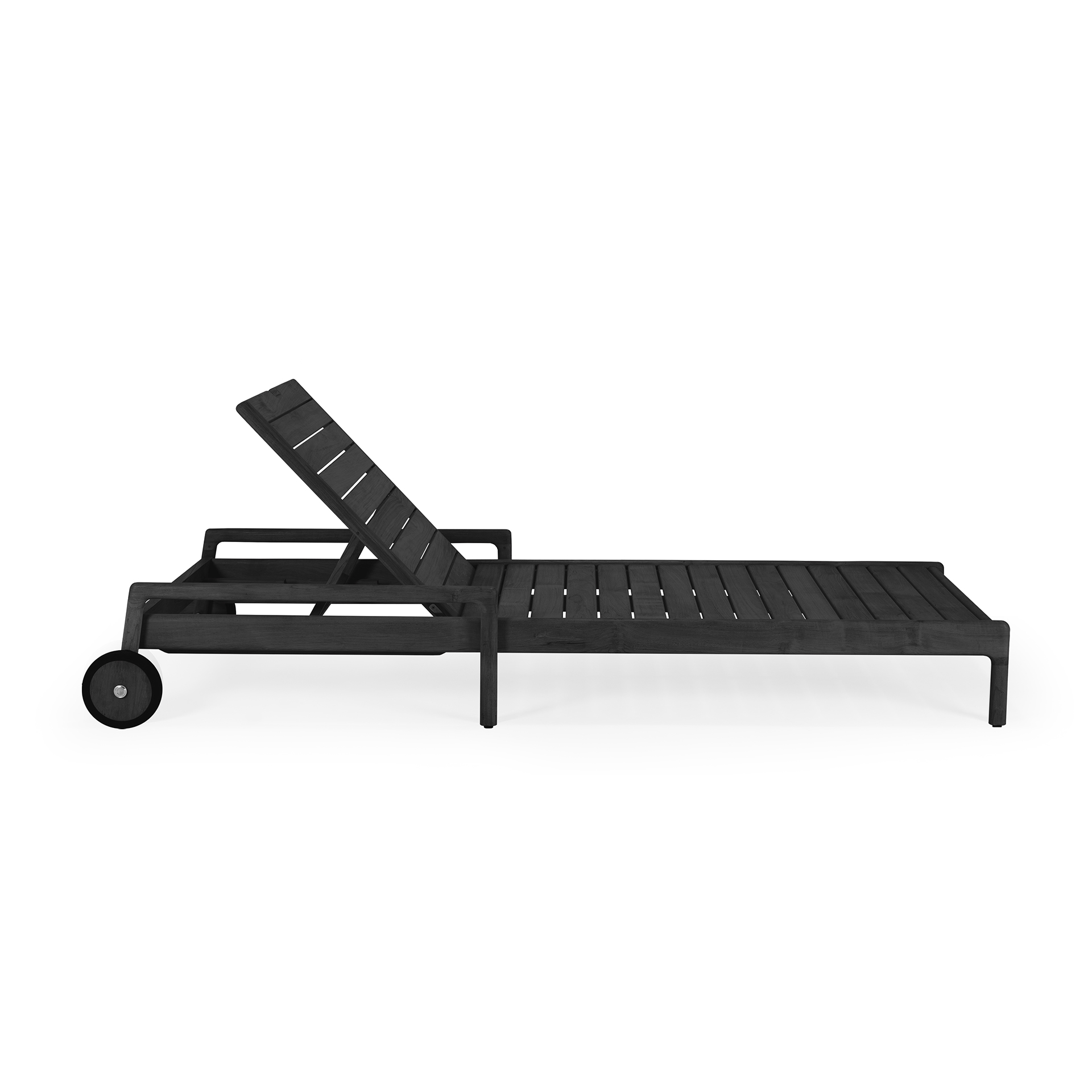 Teak Jack adjustable lounger - houten frame - zwart