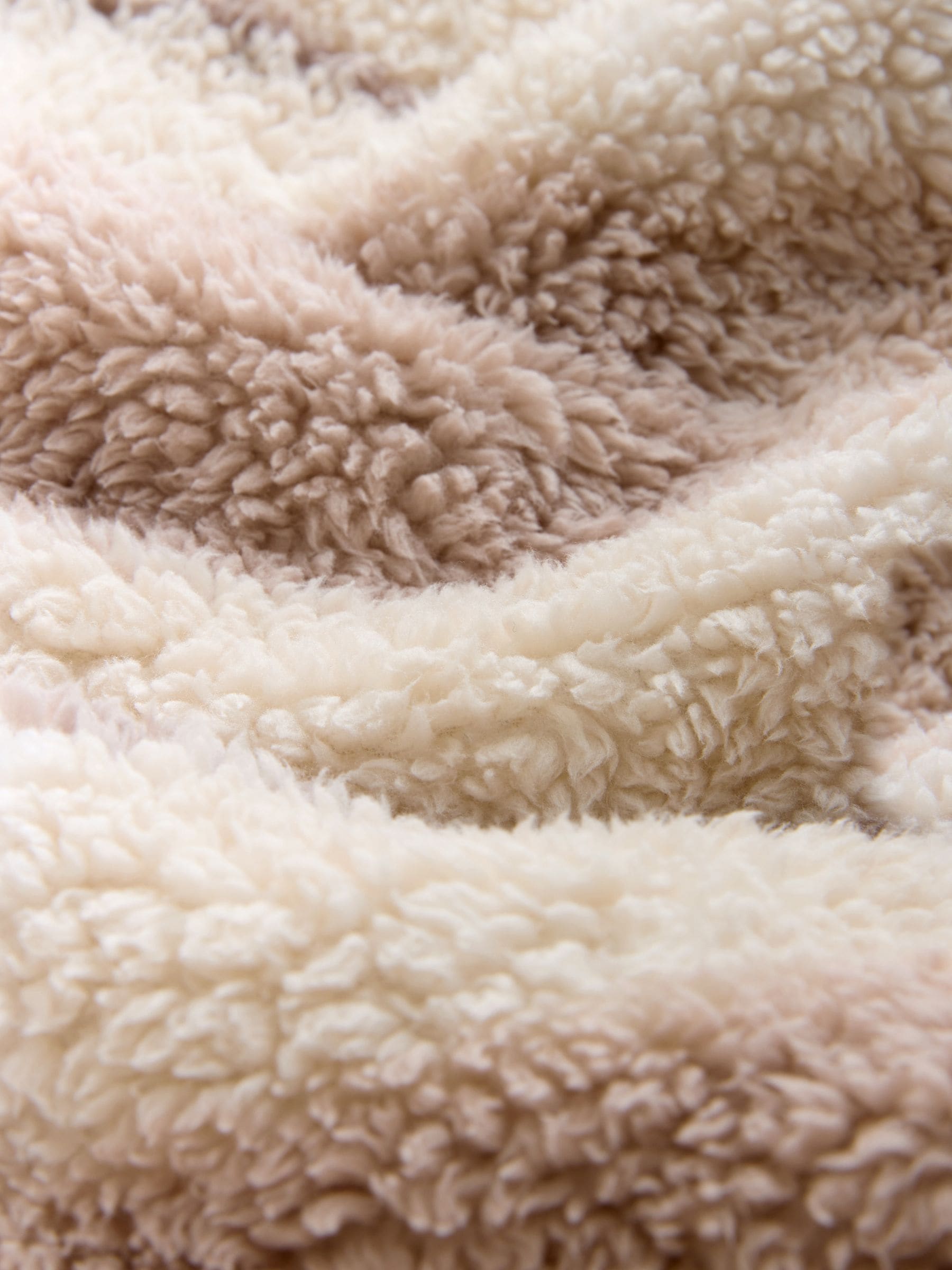 Neutraal/roze - Cosy Teddy Borg Zip Through Dressing Gown