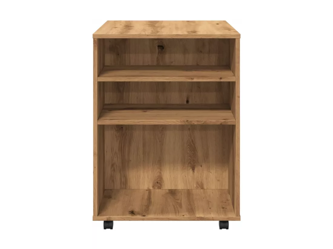 Armoire roulante chêne artisanal 60x53x72 cm bois d'ingénierie