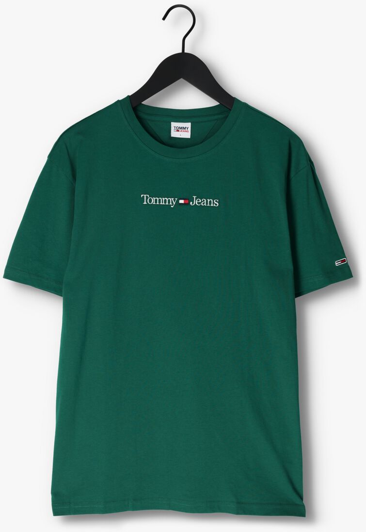 TOMMY JEANS donkergroene tommy jeans t-shirt tjm classic linear logo tee