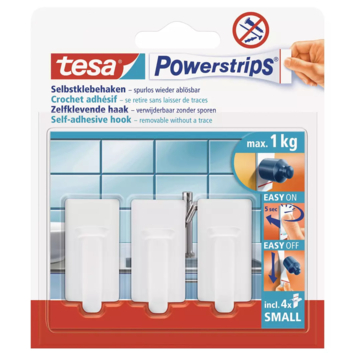 Tesa Haak Powerstrip Wit Kunststof - 3 Stuks