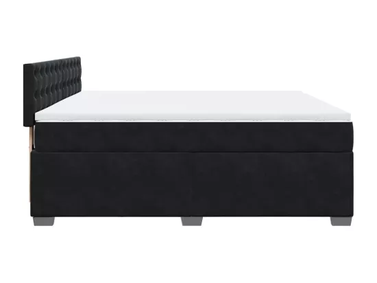 Sommier à lattes de lit avec matelas Noir 180x200 cm Velours