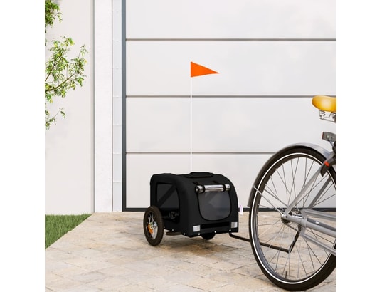 VIDAXL - Remorque de vélo pour chien noir tissu oxford et fer