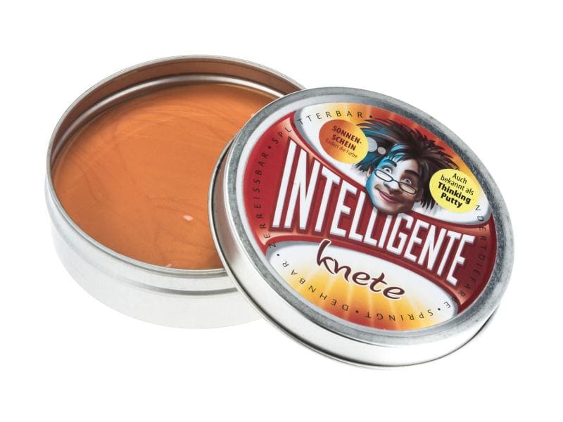 Intelligente Knete Knetmasse Sonnenschein 80 Gramm Farbwechselnde Knete mit besonderen Eigenschaften und in praktischer Metalldose