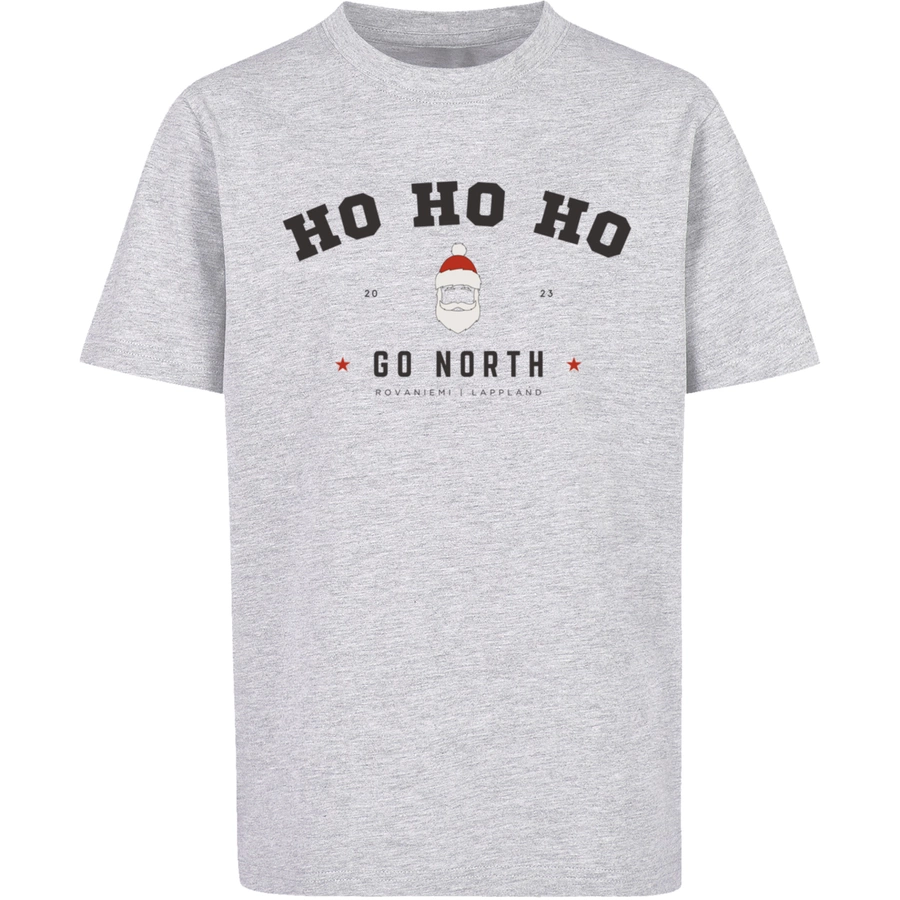 F4NT4STIC T-Shirt Ho Ho Ho Santa Claus Weihnachten heather grey