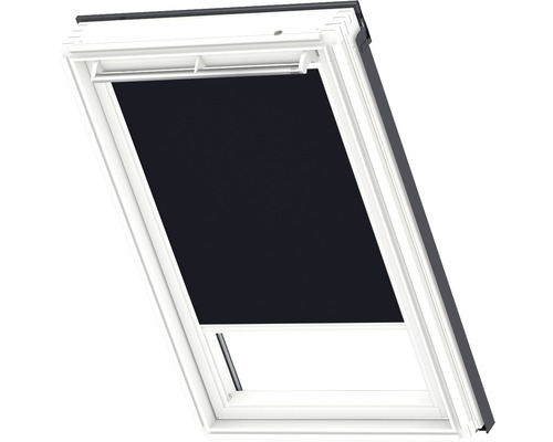 VELUX verduisterend rolgordijn, effen donkerblauw, handbediend, wit frame, DKL C02 1100SWL