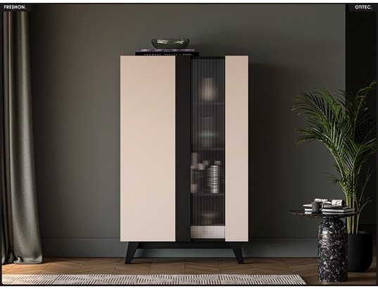 OTITEC - Armoire vitrine - l.95 x h.155 x p.40 cm - freshon