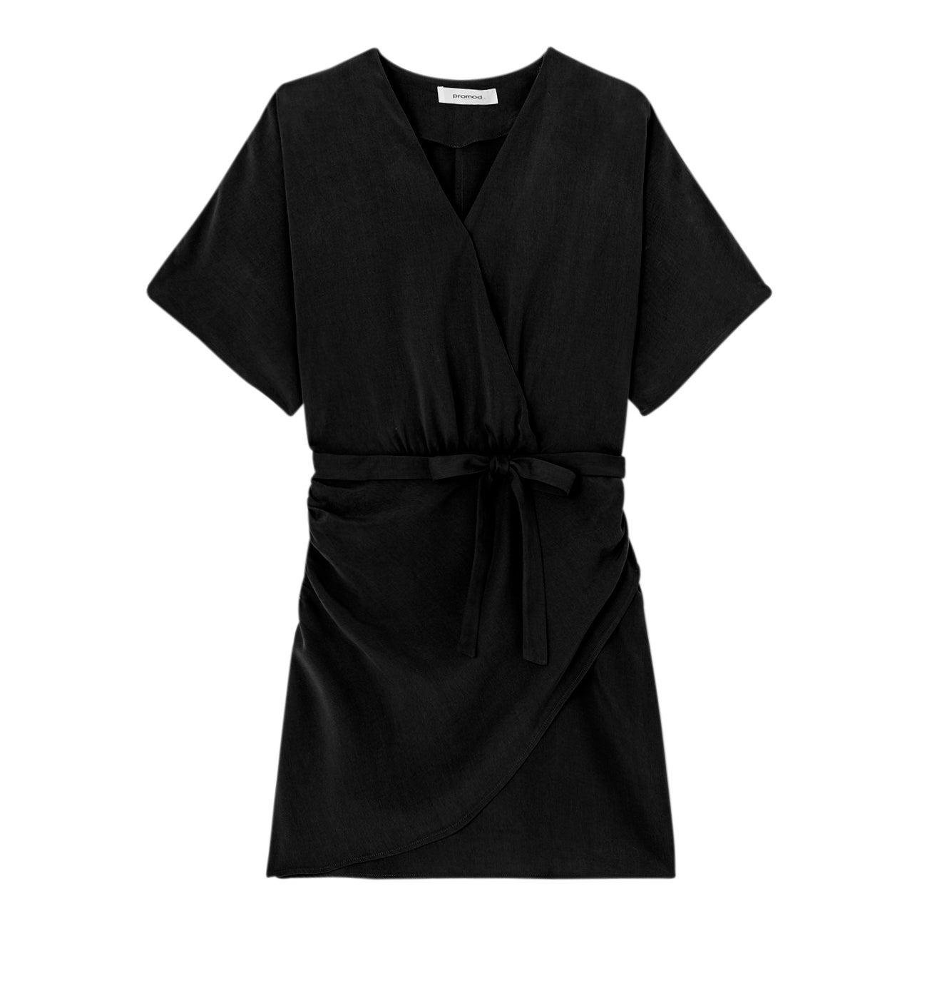 Robe courte en lyocell Femme - Noir