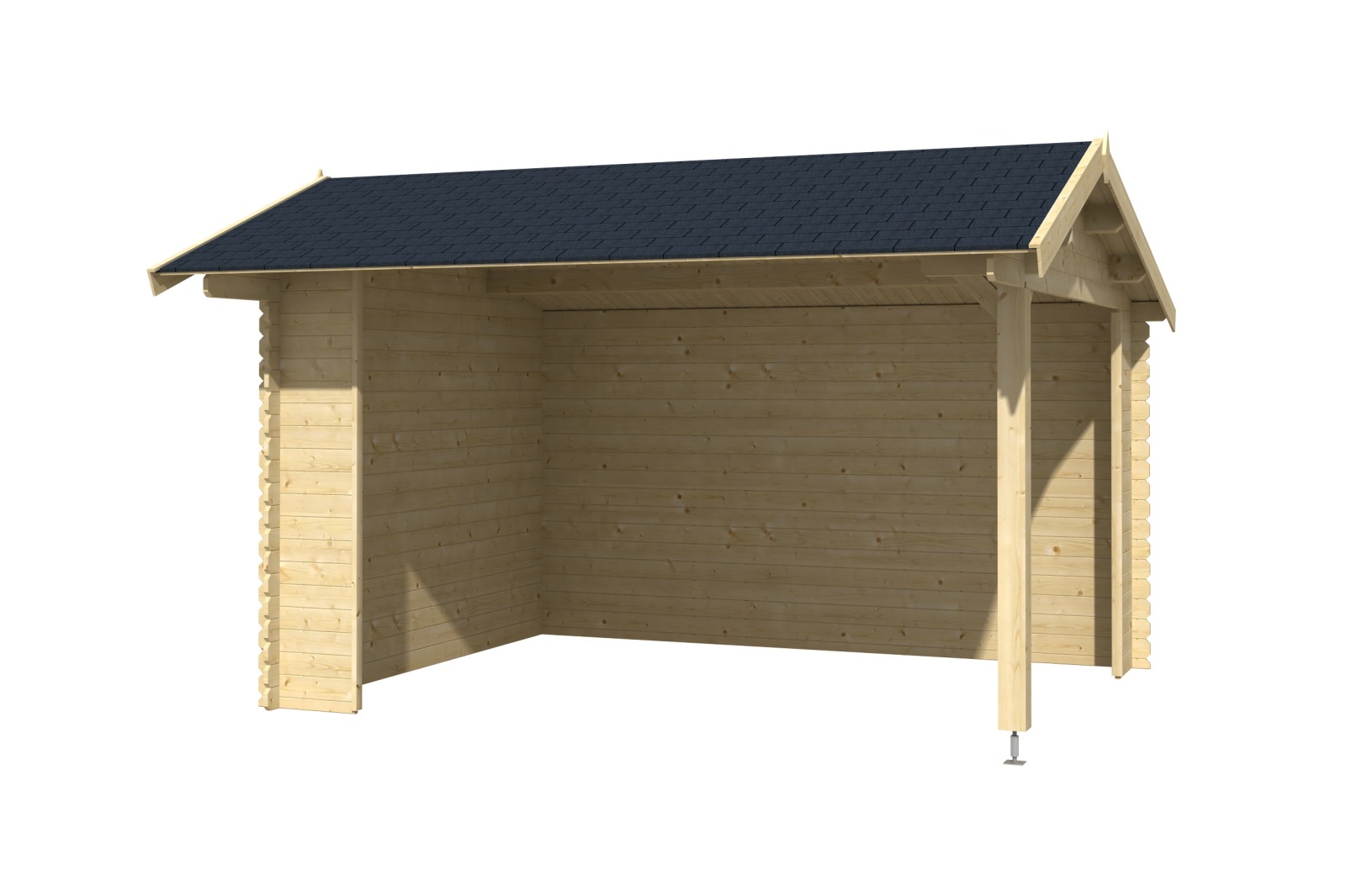 Unterstand KIRIAN - naturbelassen - Fichte massiv - 380x300 cm