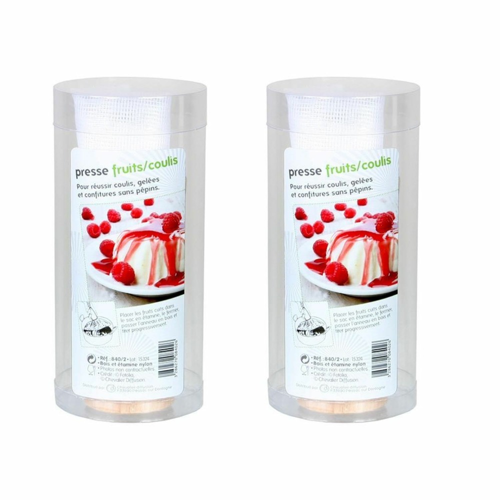 2 mousselines presse-fruits en nylon