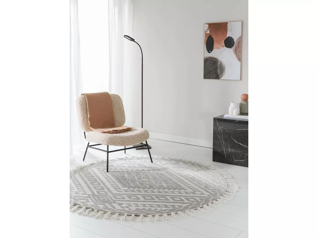 Tapis rond Elias Gris ø 150 cm rond