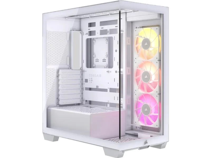 CORSAIR iCUE LINK 3500X RGB - Mid tower - udvidet ATX - sidepanel med vindue (hærdet glas) - ingen strømforsyning (ATX) - hvid - USB/Lyd