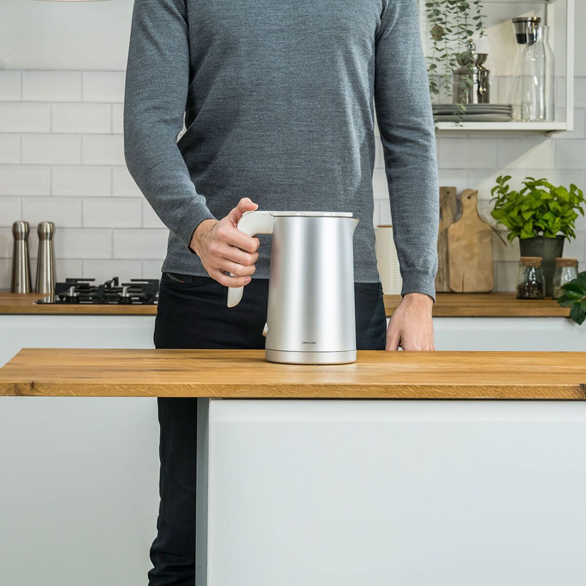 Enfinigy vannkoker 1 liter, sølv/hvit
