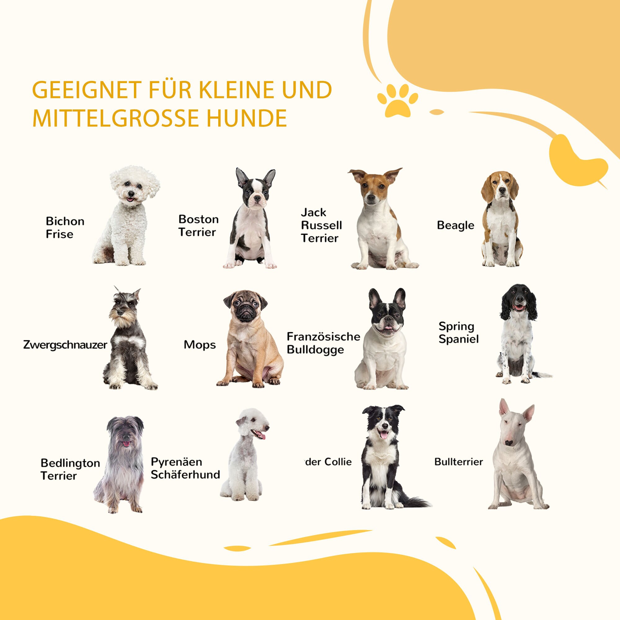 PawHut Hundetürgitter mit 4 Elementen natur 187L x 44B x 70H cm